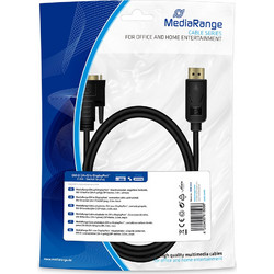 Καλώδιο MediaRange DVI to DisplayPort Connection, Gold-Plated, DVI-D Socket (24+1 Pin) DP Plug, 2.0m. Black MRCS131