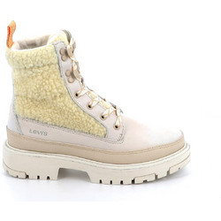 Levi's Γυναικεία Αρβυλάκια Suede Εκρού με Χοντρό Χαμηλό Τακούνι και Γούνα 233619-1912-22