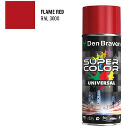 Den Braven Super Color Universal Σπρέι Βαφής Flame Red Gloss 400ml