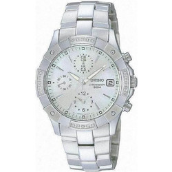 Seiko Chrono Diamonds Γυναικείο Ρολόι Χρονογράφος με Ασημί Μεταλλικό Μπρασελέ SNDZ69P1