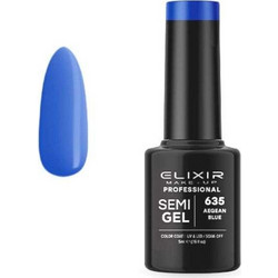 Elixir Semigel 635 Aegean Blue Ημιμόνιμο Βερνίκι Νυχιών 5ml