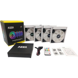 Azza Hurricane II Digital Case Fan 120mm ARGB με Σύνδεση 3-Pin 4-Pin PWM 4τμχ