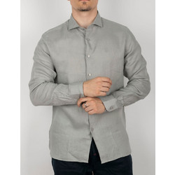 Dstrezzed Shirt Ανδρικό Πουκάμισο Λινό Μακρυμάνικο Φαρδιά Γραμμή Γκρι 303578-831