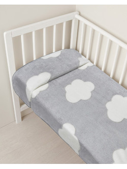 Prenatal Clouds Κουβέρτα Αγκαλιάς Βελουτέ 70x80 Γκρι
