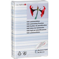 1x100 Olympia Laminating Pouches Business Cards 80 micron 9169