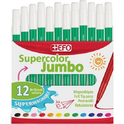 EFO Supercolor Jumbo Μαρκαδόροι Ζωγραφικής Σετ Πράσινο 12τμχ