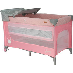 Bebe Stars Comfort Bunny Παρκοκρέβατο 2 Επίπεδων με Στρώμα Δίχτυ & Αλλαξιέρα Ροζ