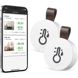 Brifit Bluetooth Wireless Thermometer Hygrometer with App & Data Storage (White - 2pcs)