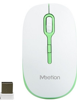 Meetion MT-R547 Ασύρματο Bluetooth Ποντίκι White Green