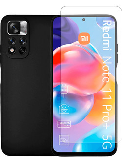 Θήκη Matte + Γυαλί Προστασίας Οθόνης COSY για XIAOMI Redmi Note 11 Pro+ Μαύρη
