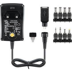 GOOBAY επιτοίχιος φορτιστής 53997, 3V-12V, 18W-1.5A, 8 tips