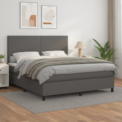 vidaXL Κρεβάτι Boxspring με Στρώμα Γκρι 160x200cm 3142735