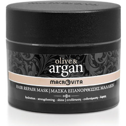 Macrovita Eπανορθωτική Μάσκα Olive & Argan Μάσκα Μαλλιών Κερατίνης για Επανόρθωση & Ψαλίδα για Ταλαιπωρημένα Μαλλιά 200ml