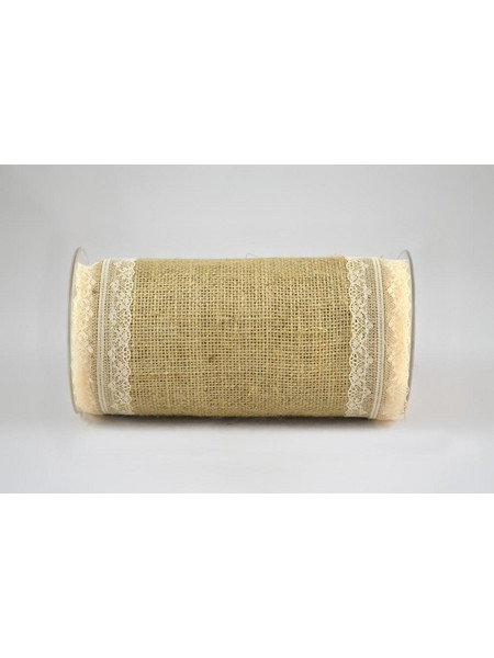 Ράνερ τσουβάλι με δαντέλα ιβουάρ 20 cm X 4.5 m