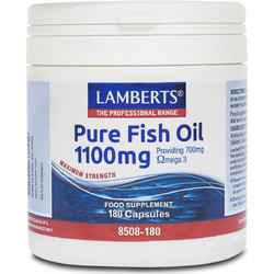Lamberts Pure Fish Oil Ιχθυέλαιο 1100mg 180 Κάψουλες