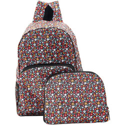 Eco Chic Black Ditsy E-B Σχολική Τσάντα Πλάτης Γυμνασίου - Λυκείου Πολύχρωμη 04BK