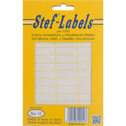 Αυτοκόλλητες ετικέτες Stef-Labels No. 10 39-ορθογώνιες 30x10mm 40 φύλλα 10 τεμ