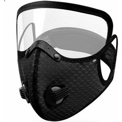 Σπορ μάσκα με αποσπώμενη προστατευτική ζελατίνα με 2 βαλβίδες, φίλτρο carbon και σκρατς - C02SE OEM