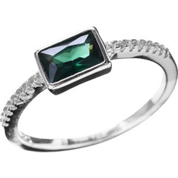 Δακτυλίδι Ασημένιο 925 Ν54 με πράσινο zircon Prince RG133