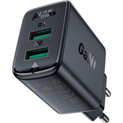 Acefast A33 Φορτιστής Χωρίς Καλώδιο με 2 Θύρες USB-A 18W Power Delivery Black