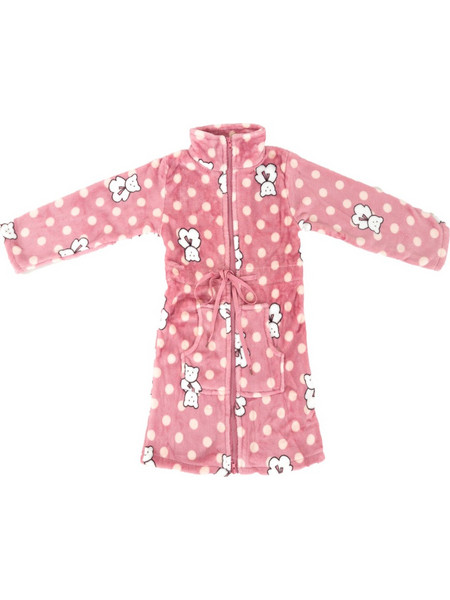 Teddy Bear Fleece παιδική ρόμπα ροζ W23