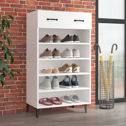 vidaXL Παπουτσοθήκη Ξύλινη Λευκή Μ60xΠ35xΥ105cm 812789
