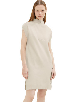 Tom Tailor Mini Καθημερινό Φόρεμα Πλεκτό Μπεζ 1034500-24421