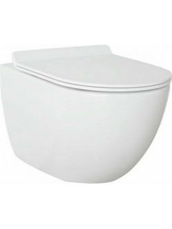 Λεκάνη Κρεμαστή Πορσελάνης Ceramita Opera Rimless με Κάλυμμα Slim Soft Close Λευκή