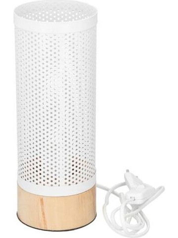 Grundig Επιτραπέζιο Φωτιστικό Πορτατίφ σε λευκό χρώμα με ξύλινη βάση, 11x29 cm, Table Lamp