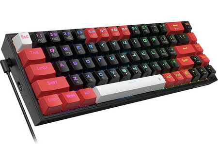 Redragon K631 Pro Μηχανικό Gaming Πληκτρολόγιο 65% με Custom Red Διακόπτες RGB Black