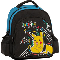 Graffiti Pokemon Pikachu Σχολική Τσάντα Πλάτης Νηπιαγωγείου Μαύρη Μπλε 233291