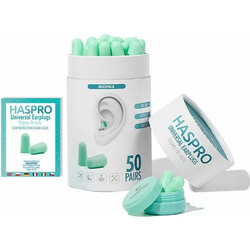 Ωτοασπίδες Αφρού Μίας Χρήσης TUBE50 Mint, 50 Ζευγάρια Haspro EPUF5051