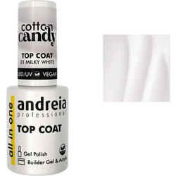 Andreia 01 Milky White Candy Top Coat Βερνίκι Νυχιών 10.5ml