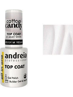 Andreia 01 Milky White Candy Top Coat Βερνίκι Νυχιών 10.5ml