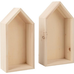 Σπιτάκια Rayher Ξύλινα 2 Tεμάχια 15Χ7Χ4cm & 17X9X4cm