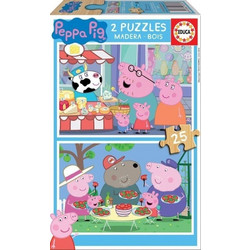 Παιδικό Puzzle Educa Ξύλινο Peppa Το Γουρουνάκι 2x25 Κομμάτια