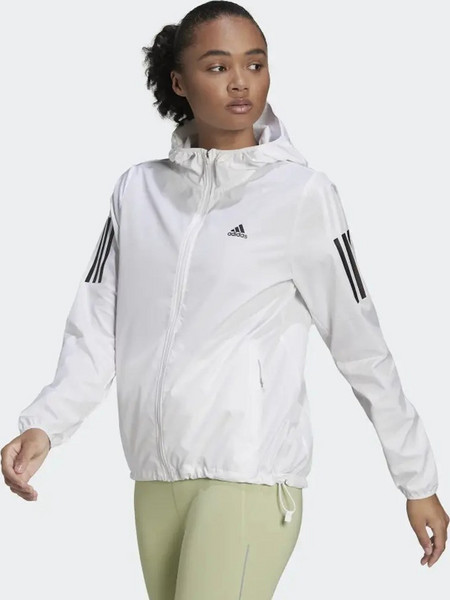 Adidas Own The Run Αθλητικό Γυναικείο Μπουφάν Softshell Κοντό Αντιανεμικό Λευκό HB9369
