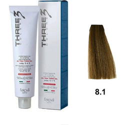 Faipa Three Color 8.1 Ξανθό Ανοιχτό Σαντρέ Μόνιμη Βαφή Μαλλιών 120ml