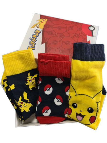 Pokemon assorted pack 3 socks adult