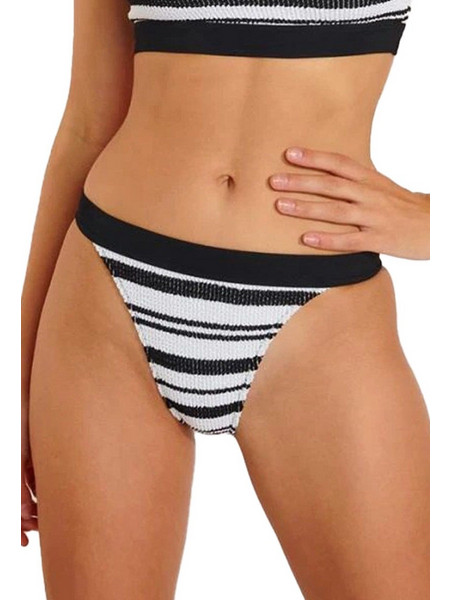 Banana Moon Bikini Slip Μαύρο Λευκό MELEA-WAFFLESTR-0071