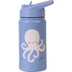 Saro Sea Friends Παιδικό Μπουκάλι Θερμός Ανοξείδωτο BPA Free με Καλαμάκι Μπλε 350ml