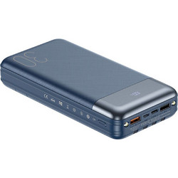Remax RPP-199 Power Bank 30000mAh 22.5W με 2 Θύρες USB-A Power Delivery Blue