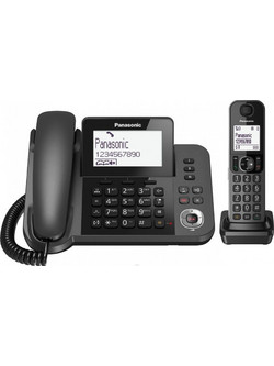 Panasonic KX-TGF320 Ασύρματο Τηλέφωνο με Ανοιχτή Ακρόαση Στήριξη στον Τοίχο Μαύρο