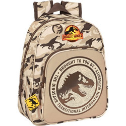 Safta Jurassic World Dominion Σχολική Τσάντα Πλάτης Δημοτικού Μπεζ 612263524