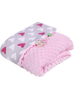 Kidscom Heart Κουβέρτα Αγκαλιάς Βελουτέ 80x100 Ροζ