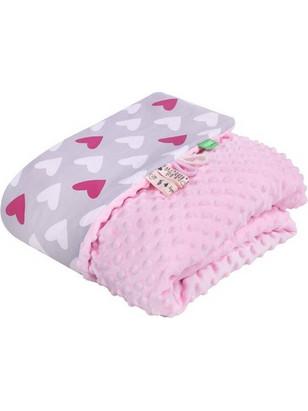 Kidscom Heart Κουβέρτα Αγκαλιάς Βελουτέ 80x100 Ροζ