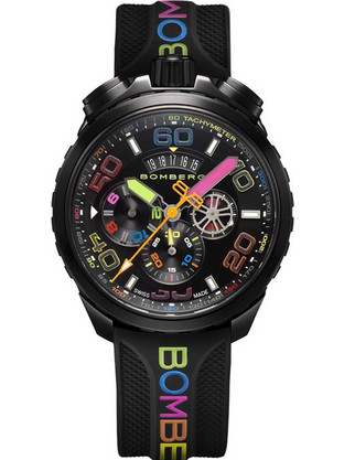 Bomberg BOLT-68 Ανδρικό Ρολόι Χρονογράφος με Μαύρο Καουτσούκ Λουράκι BS45CHPBA.049-6.12