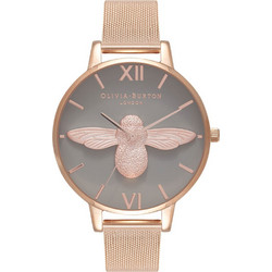 Olivia Burton 3D Bee Γυναικείο Ρολόι με Ροζ Χρυσό Μεταλλικό Μπρασελέ OB16AM117