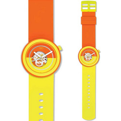 Swatch Popover Ανδρικό Ρολόι με Πορτοκαλί Κίτρινο Καουτσούκ Λουράκι PNO100