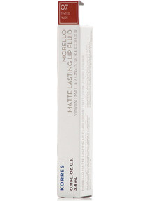 Korres Morello Matte Lasting Lip Fluid Tinted 07 Nude Long Lasting Liquid Κραγιόν 3.4ml